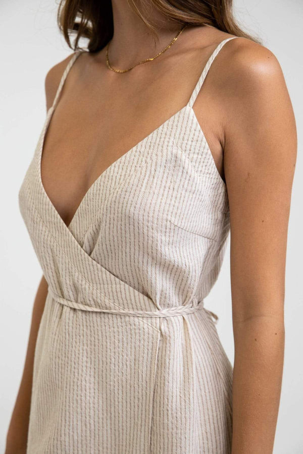 Eve Wrap Slip Dress in Natural