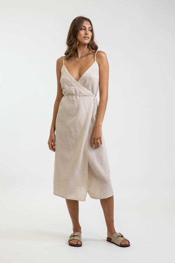 Eve Wrap Slip Dress in Natural