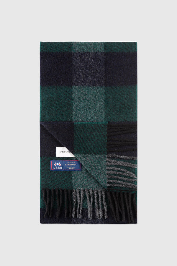 Karlo Check Scarf in Dark Emerald Check