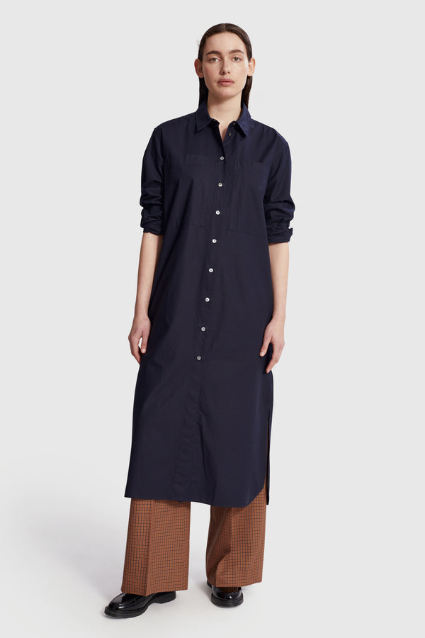 Bianca Gingham Dress in Navy