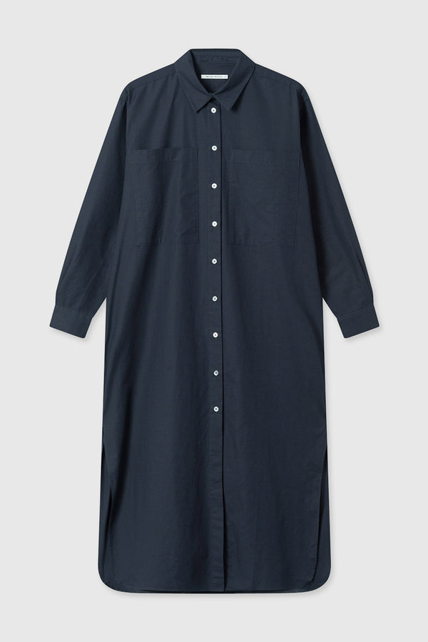 Bianca Gingham Dress in Navy