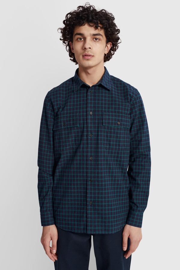 Avenir Flannel Check Shirt in Blue