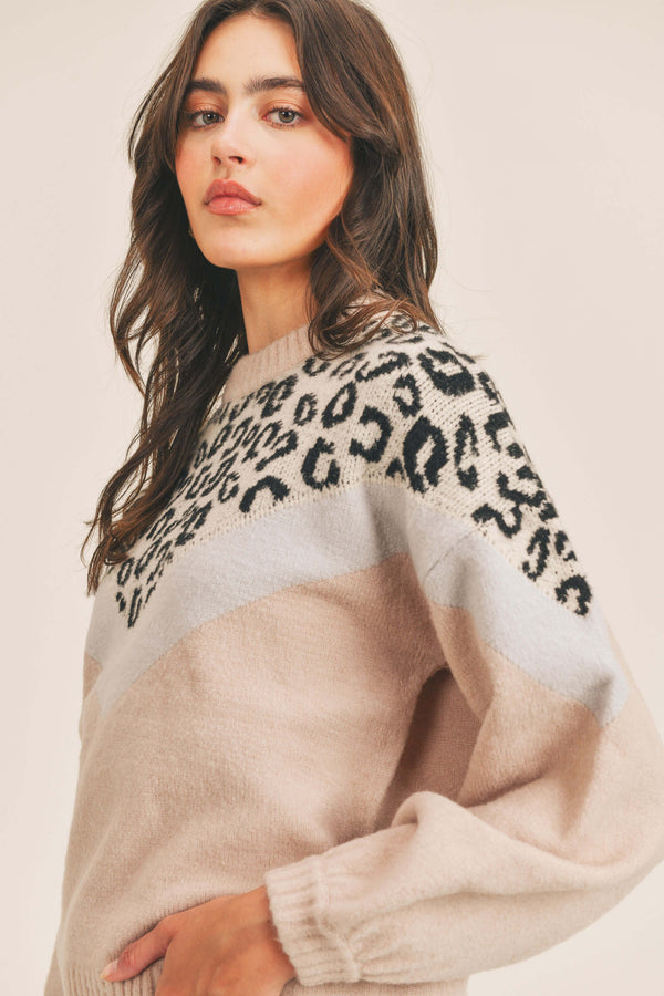 Peaches Leopard Sweater