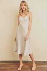 Satin Slip Dress in Eggshell