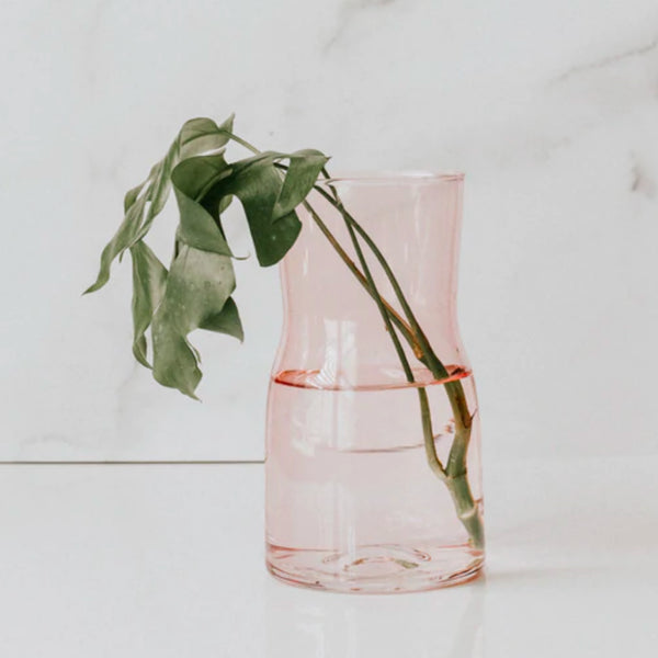 Glass Propagation Vase in Pink