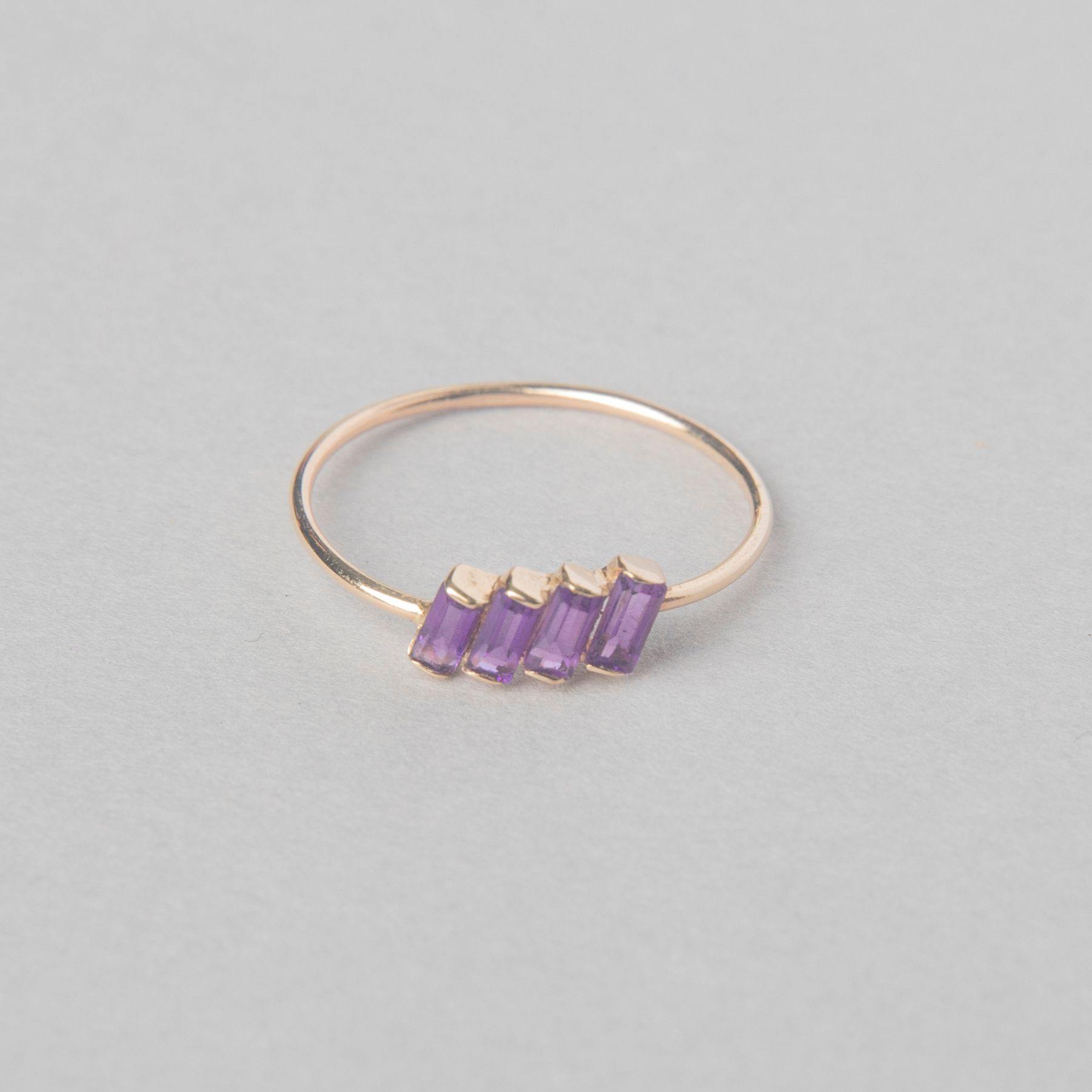 AMYTHIST BAGUETTE RING
