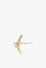 Crescent Pave Diamond Stud