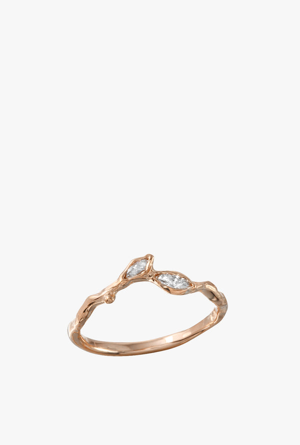Twig Leaf w/ Diamond Ring