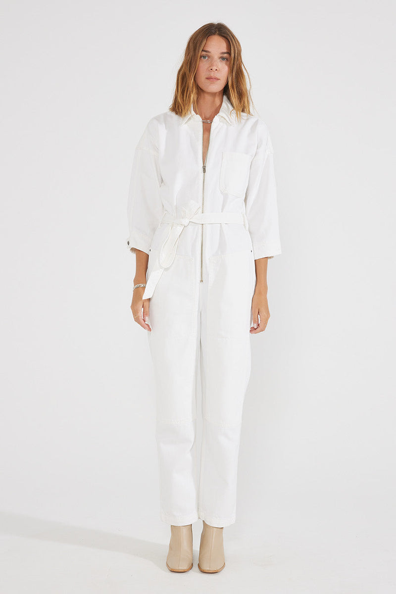 Zeta Carpenter Jumpsuit - Vintage White