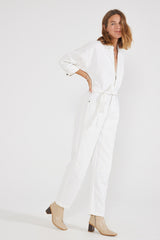 Zeta Carpenter Jumpsuit - Vintage White