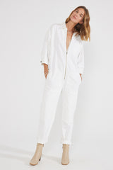 Zeta Carpenter Jumpsuit - Vintage White
