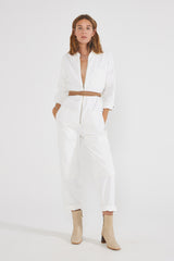 Zeta Carpenter Jumpsuit - Vintage White