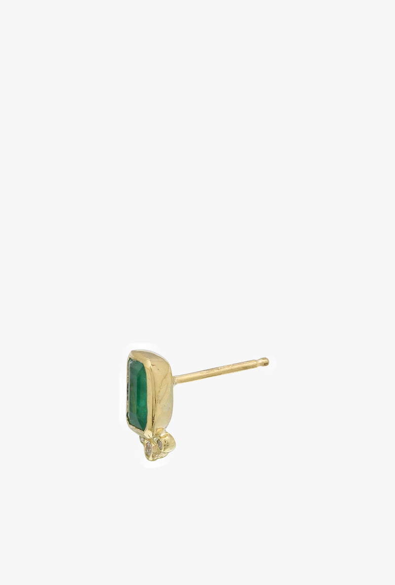 Emerald w/ Triple Diamond Stud
