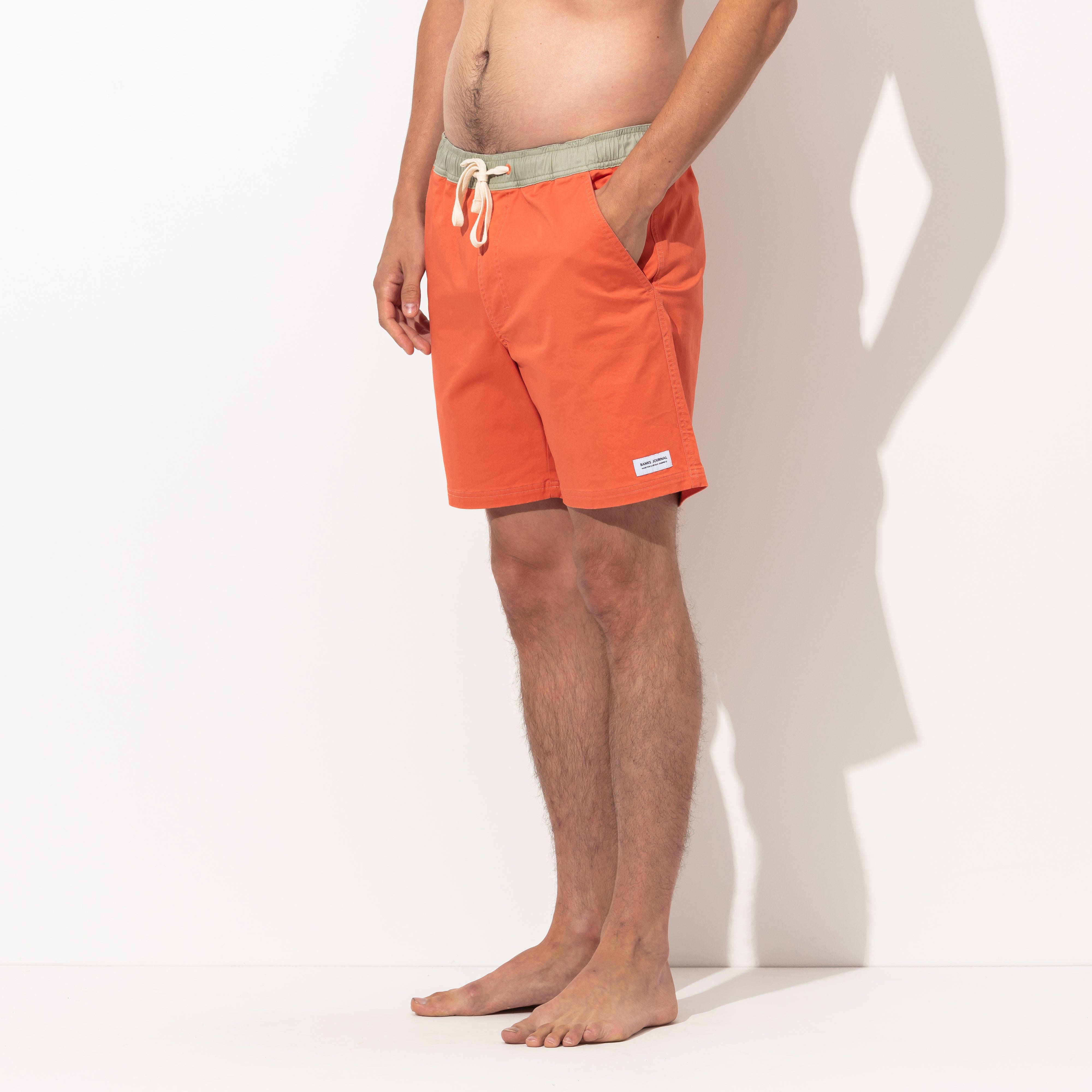 Primary Elastic Boardshorts in Faded Rose