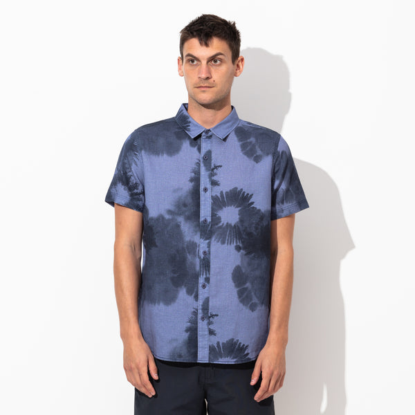 Washed up S/S Woven Shirt in Moon Light