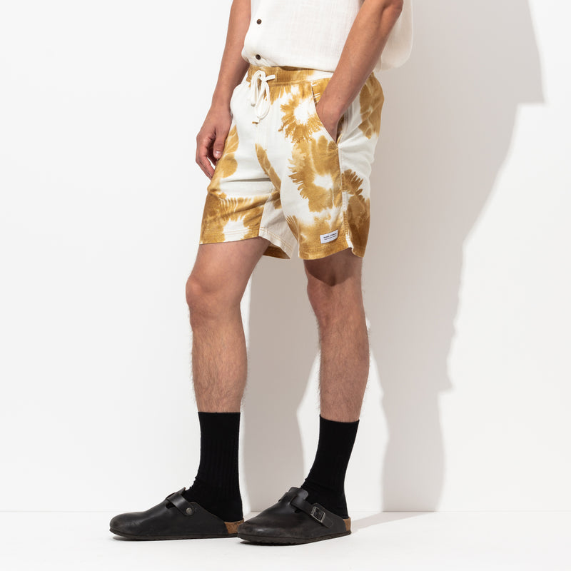 Washed up Elastic  Walkshort in Tobacco