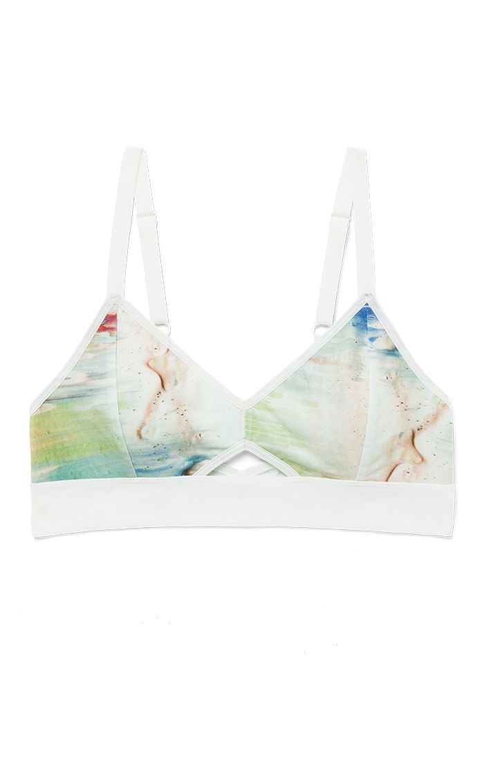 Cutout Bralette in Ikat Abstract