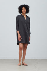 Shirt Dress in Faded Black