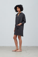 Shirt Dress in Faded Black