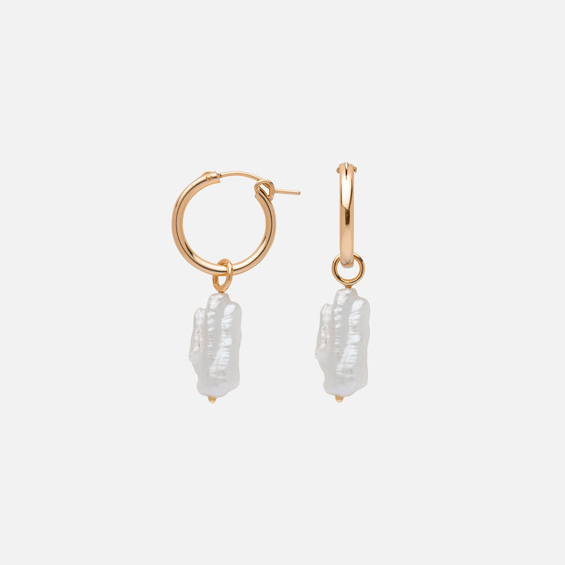 Anna Hoops + Biwa Pearl Charms