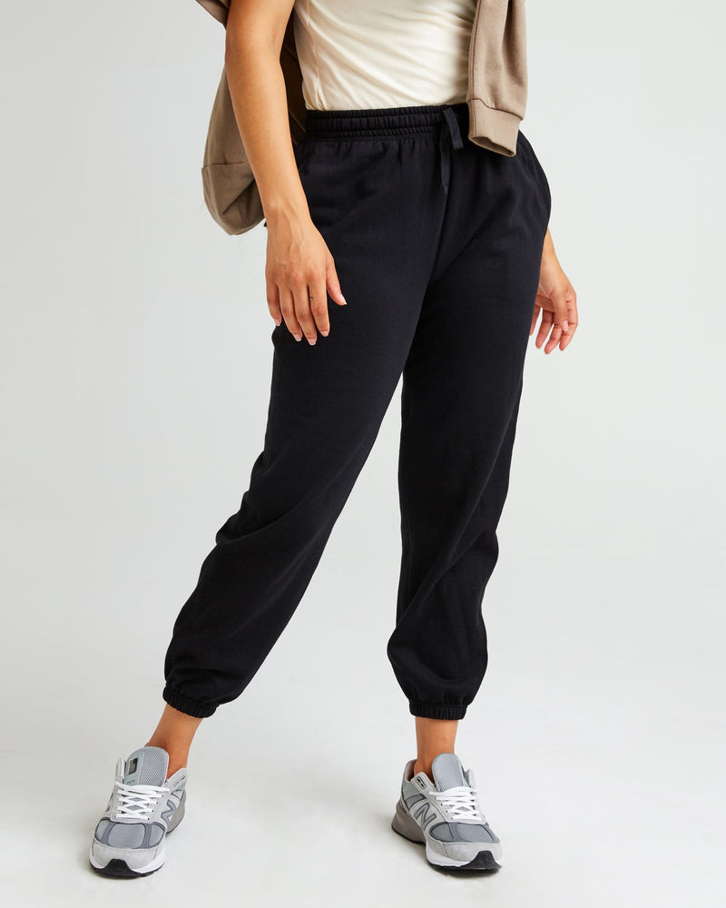 Recycled Fleece Sweatpant in Black