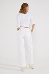 Amis Mid Rise Relaxed Boot - Vintage White