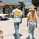 Be Happy LA S/S Tee in Blue