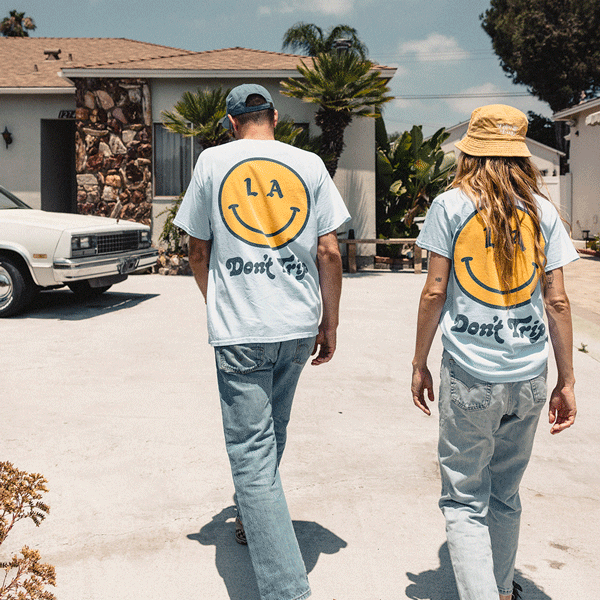 Be Happy LA S/S Tee in Blue