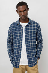 Lennox Shirt in Indigo Grey Melange