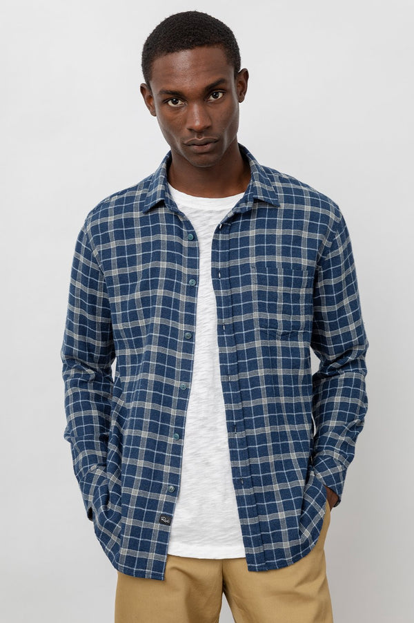 Lennox Shirt in Indigo Grey Melange