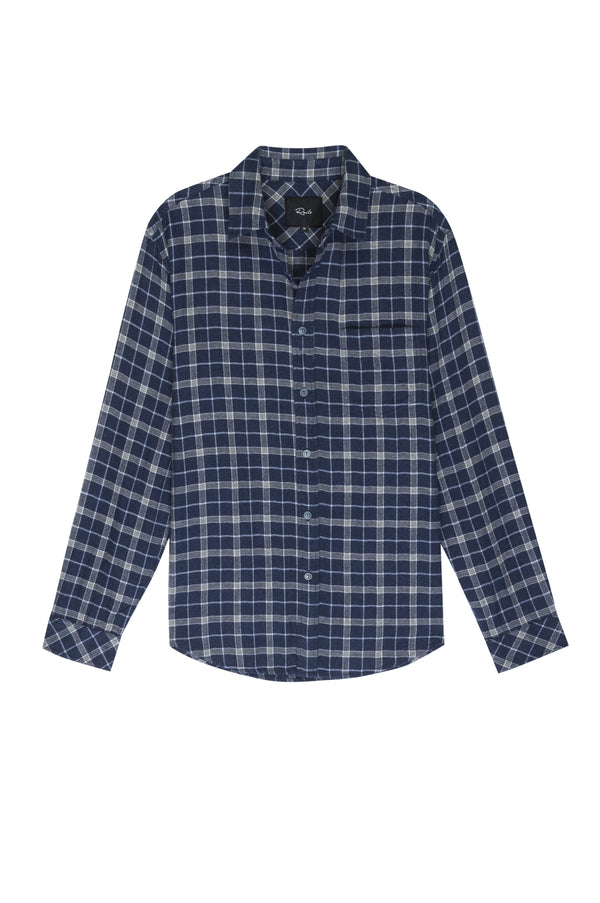 Lennox Shirt in Indigo Grey Melange