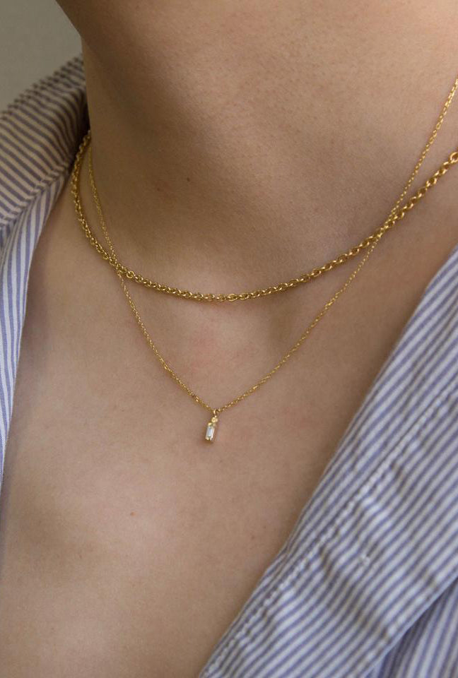 Baguette Dot Necklace