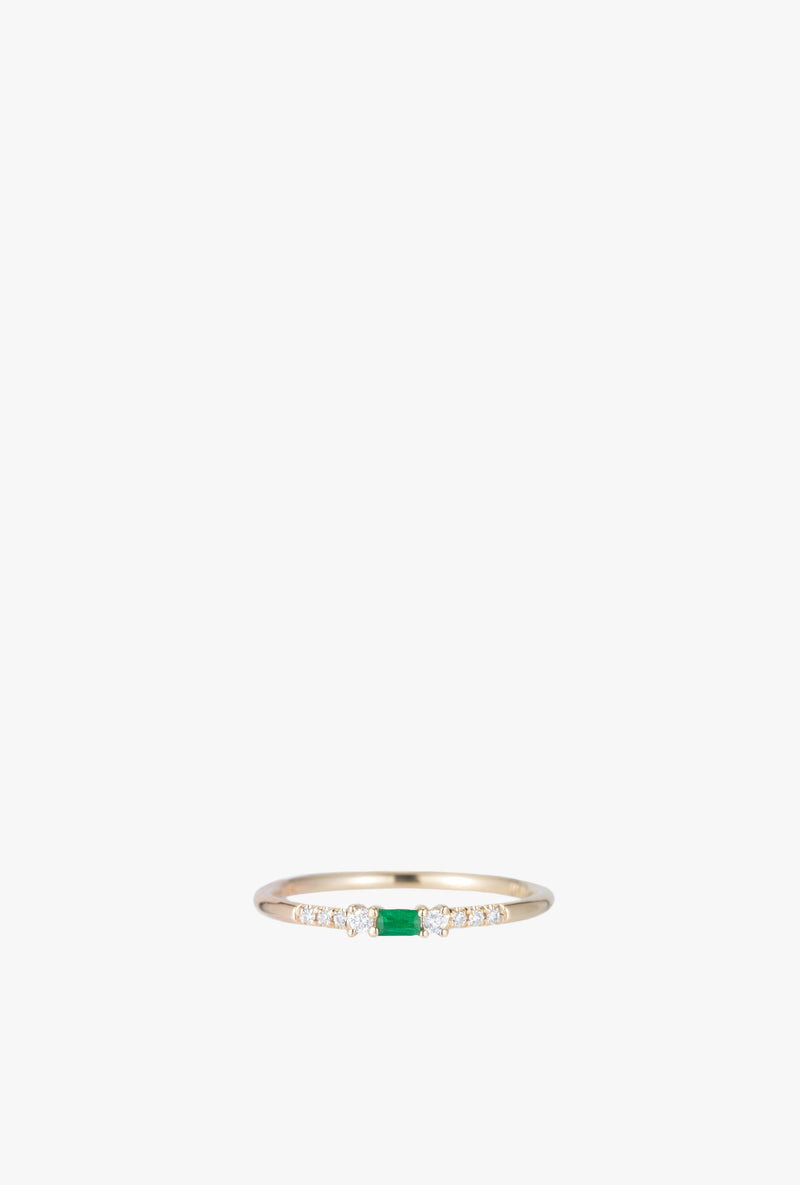 Baguette Emerald Petite Equilibrium Ring