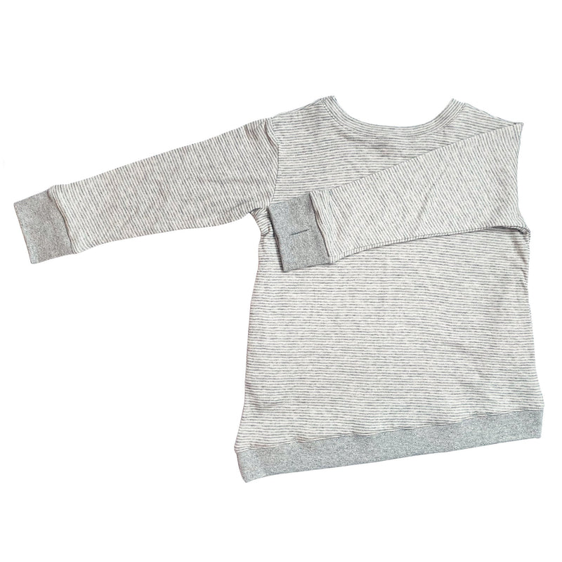 Asymmetric Pullover - Grey Skinny Stripes - Youth