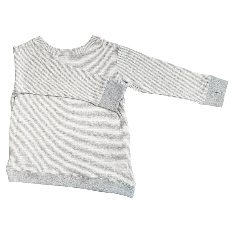 Asymmetric Pullover - Grey Skinny Stripes - Youth