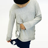 Asymmetric Pullover - Grey Skinny Stripes - Youth