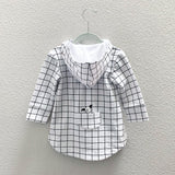 Hi-Lo Hoodie - Black/White Grid