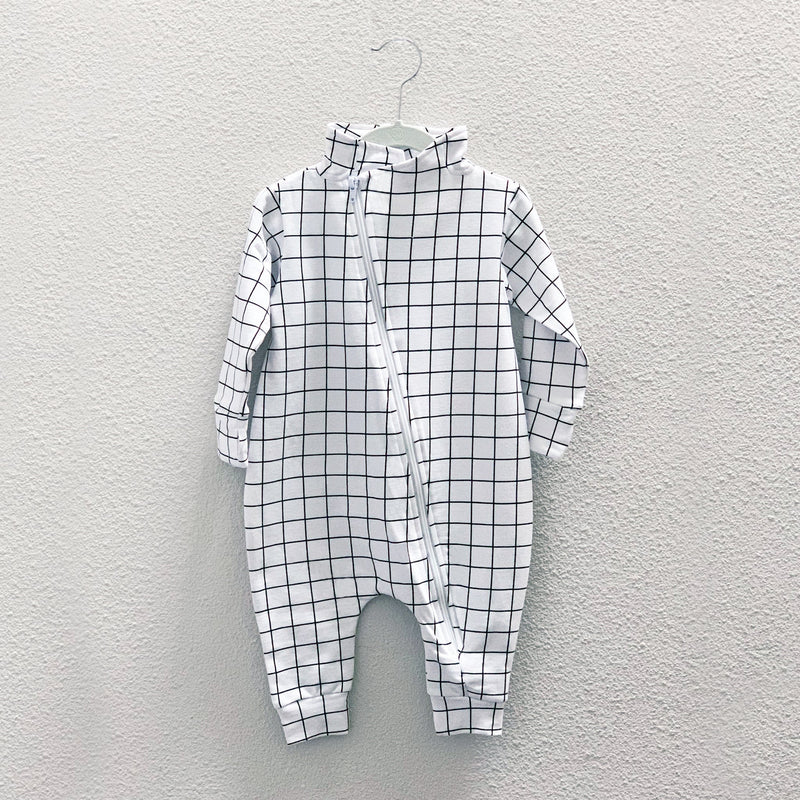 Maverick Romper - Black/White Grid