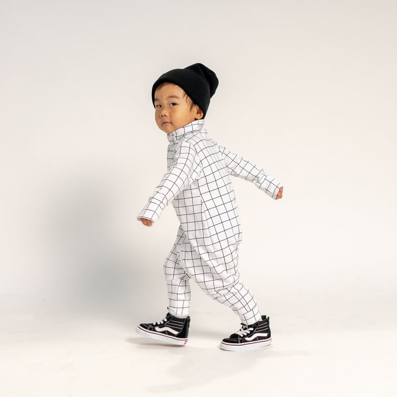 Maverick Romper - Black/White Grid