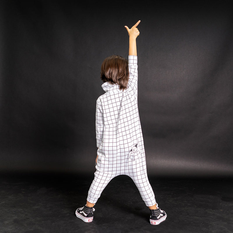 Maverick Romper - Black/White Grid