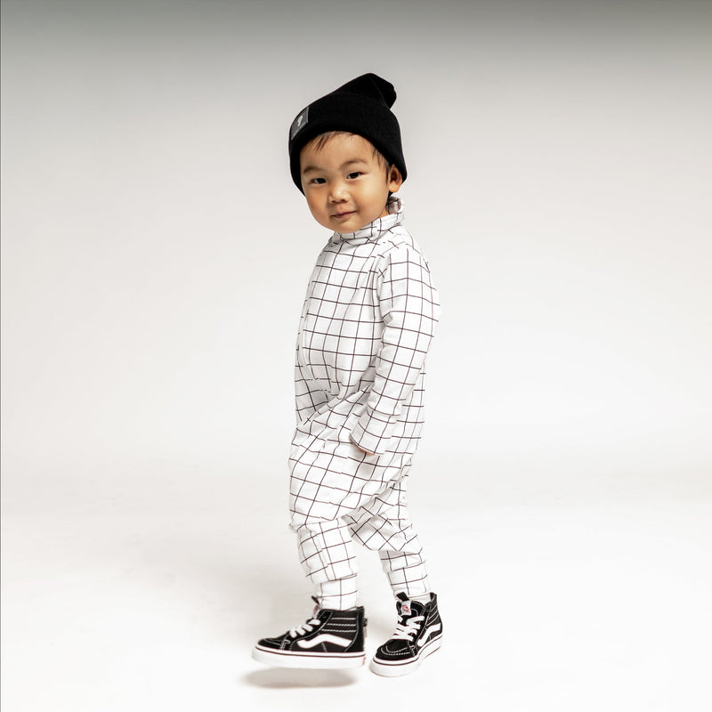Maverick Romper - Black/White Grid