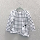 Asymmetric Pullover - Black/White Grid