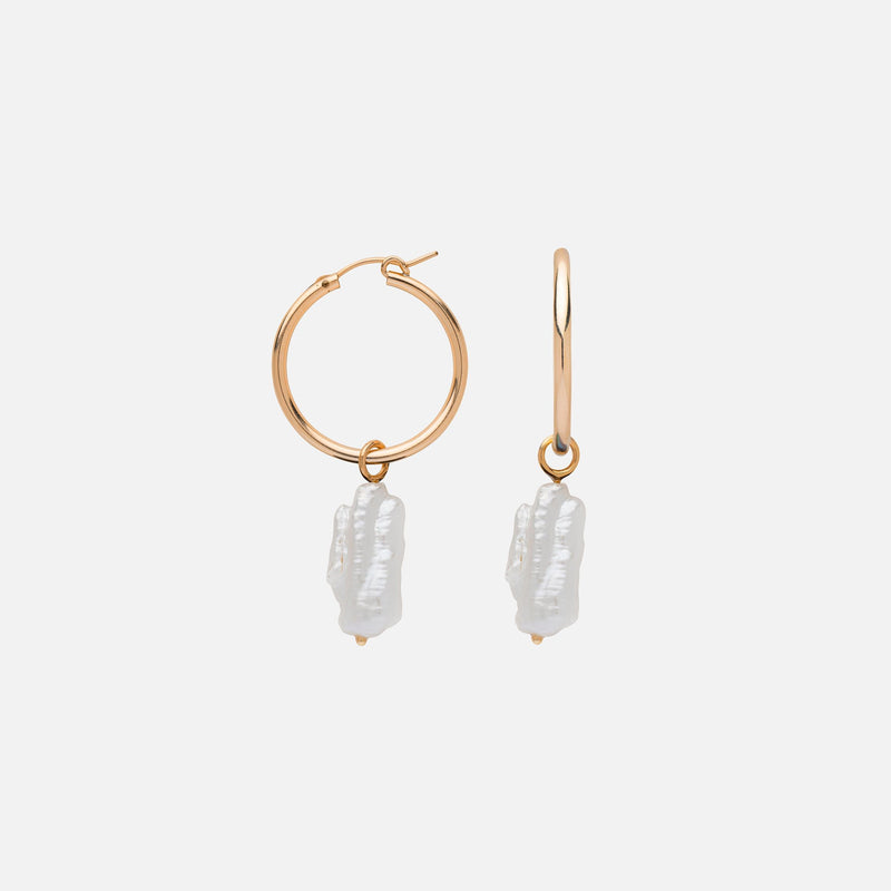 Anna Hoops + Biwa Pearl Charms