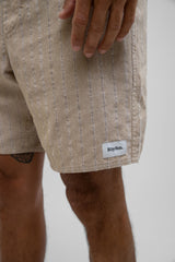 Linen Stripe Jam in Sand