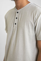 Everyday Stripe Henley in Sand