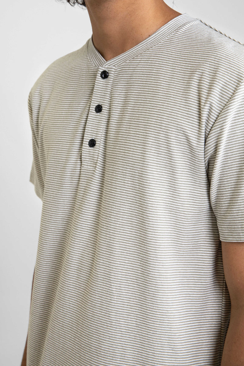 Everyday Stripe Henley in Sand