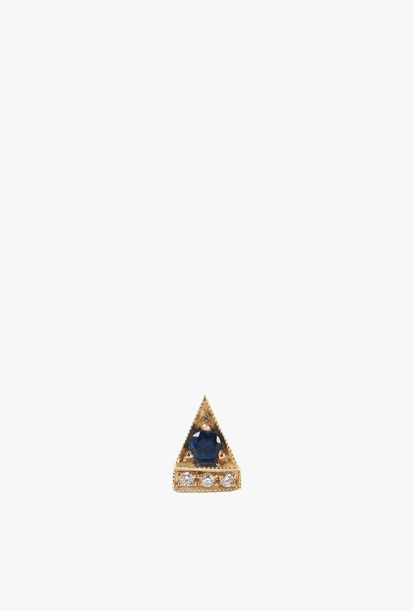 Sapphire Deco Point Triangle Stud Earring