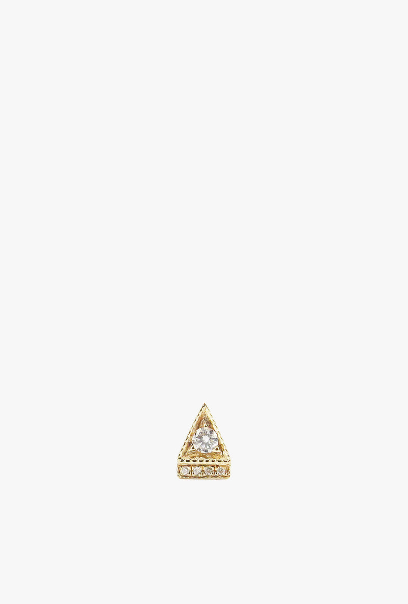 Diamond Deco Point Triangle Stud Earring (Single)