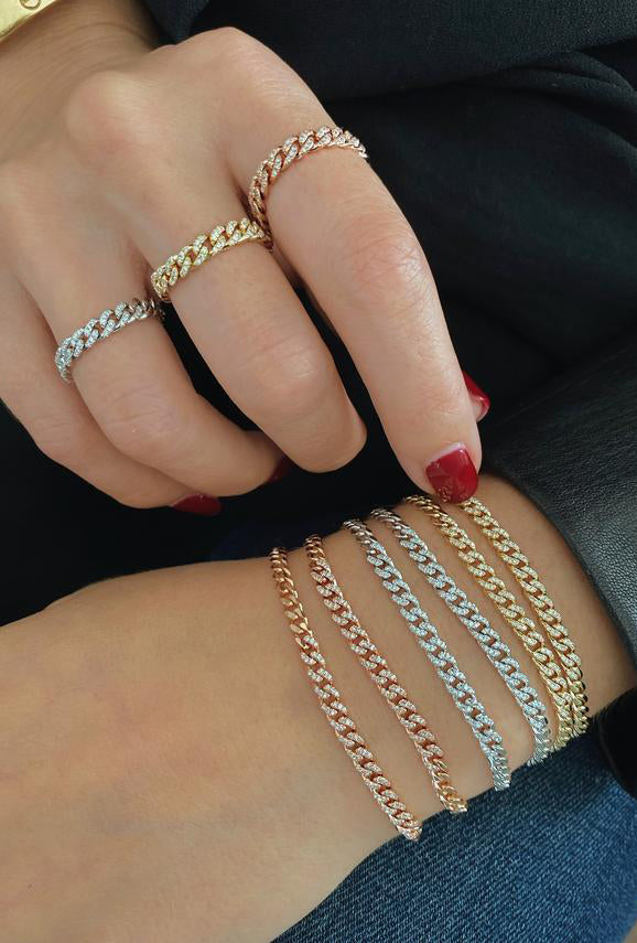 Diamond Mini Curb Chain Bracelet