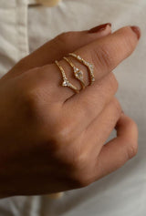 Diamond Baguette Cluster Whisper Ring